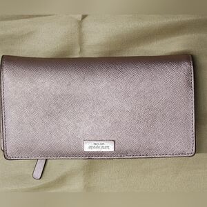 Kate Spade Bifold Snap Wallet Pink Blush Dusty Rose Glitter Sparkle *Read